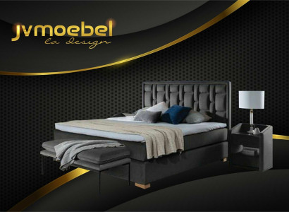 Chesterfield Double bed Bedroom Velvet Beds Bed frame Bedside table 3-piece set